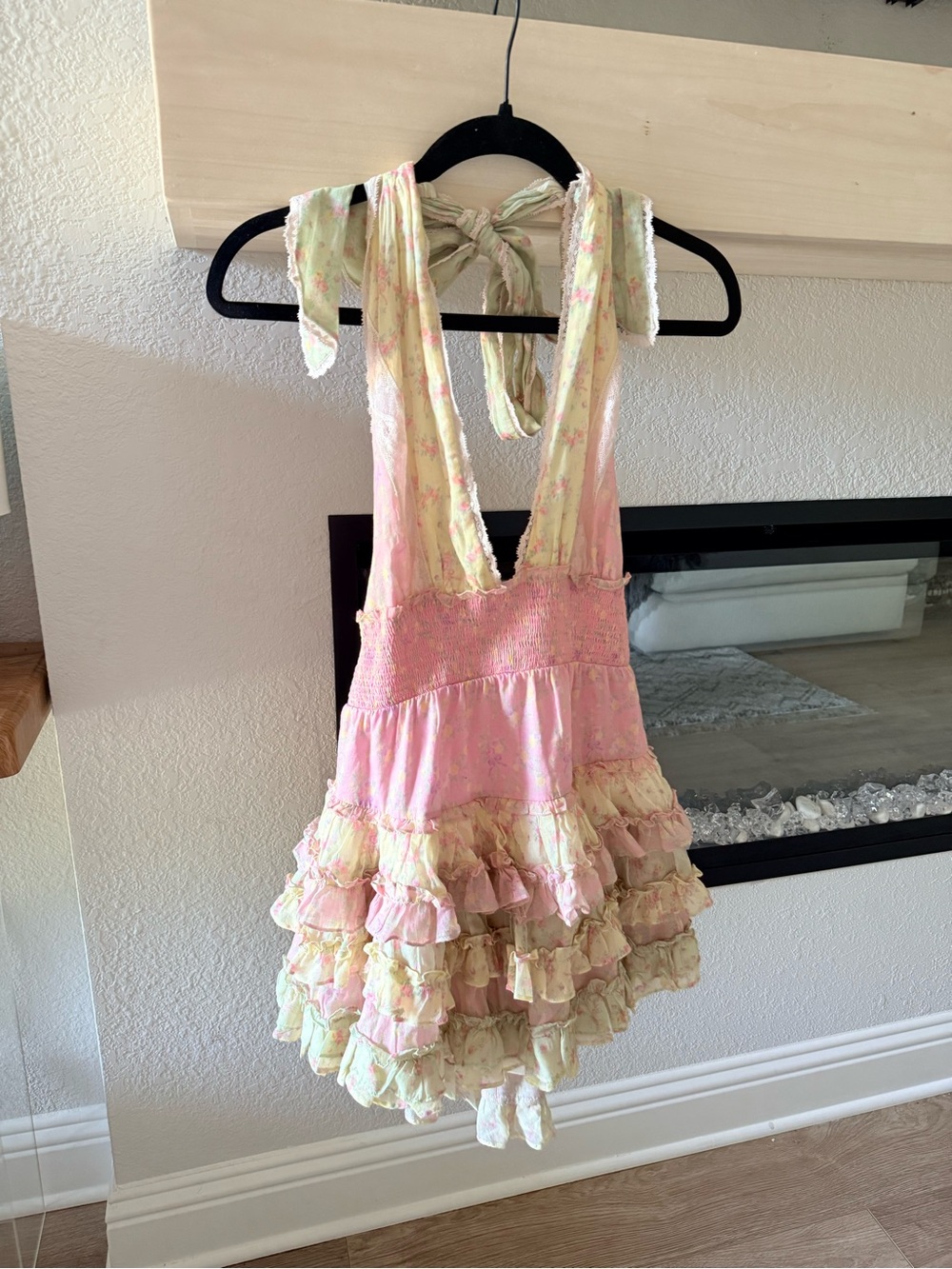 LoveShackFancy Pastel Pink Halter Ruffle Mini Dress - Picture 5 of 5